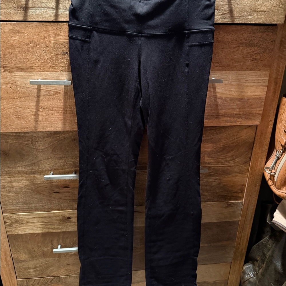 Athleta Black Strait Leg Leggings/Yoga Pants